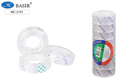 Скотч канцелярский: ширина-18мм, длина-33м (в упаковке 8 шт)