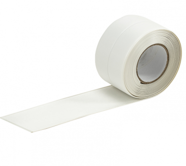 Клейкая лента бордюрная для ванны и кухни 60 мм х 3,35 м, белая, акриловая основа, LAIMA, 608773