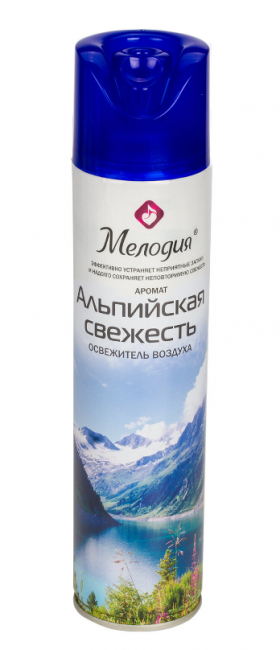 Освежитель воздуха аэрозольный, 300 мл, МЕЛОДИЯ "АЛЬПИЙСКАЯ СВЕЖЕСТЬ", 605343