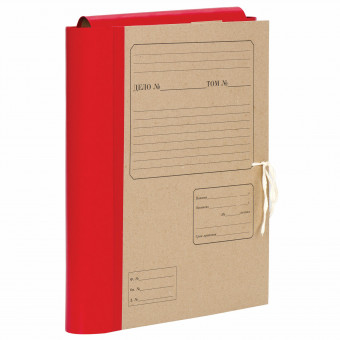 Папка для бумаг архивная А4 (225х310 мм), 80 мм, 4 завязки, крафт, корешок - бумвинил