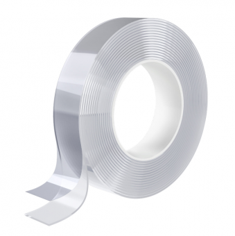 Многоразовая двухсторонняя прозрачная крепежная лента "Скотч NANO tape 5 м х 30 мм", 2 мм, DASWERK, 607929