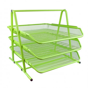 ЛОТОК ГОРИЗОНТАЛЬНЫЙ металлический 3-х ЯРУСНЫЙ САЛАТОВЫЙ