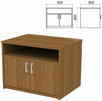 Тумба для оргтехники "Арго", 800х600х600 мм, полка, орех