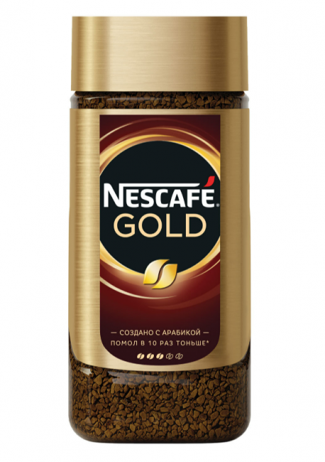 Кофе молотый в растворимом NESCAFE "Gold" 190 г, стеклянная банка, сублимированный, 12135508