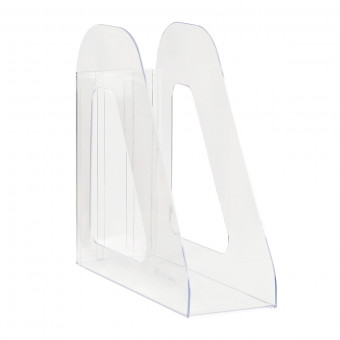 Лоток для бумаг вертикальный СТАММ "Фаворит", прозрачный, ширина 90мм