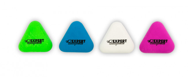 Ластик треугольный ассорти, 4 цвета, термопластичная резина,   "Expert Complete" 3х3.5х0.4 см  .  шоу-бокс