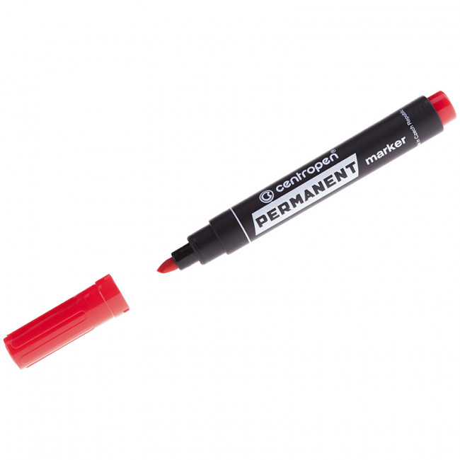 Маркер перманентный Centropen "8576" красный, скошенный, 1-4,6мм (10)
