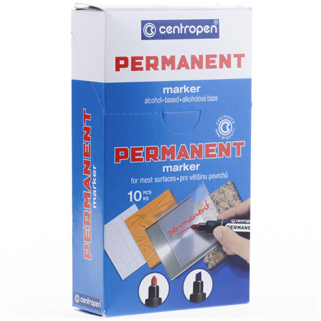 Маркер перманентный Centropen "8576" красный, скошенный, 1-4,6мм (10)