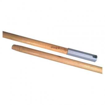 Черенок для уборочного инвентаря 120 см, деревянный (эвкалипт) лакированный, еврорезьба, YORK