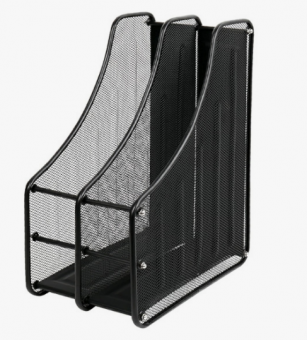 Лоток вертикальный металлический на 2 отделение, черный, WENZER OFFiCE