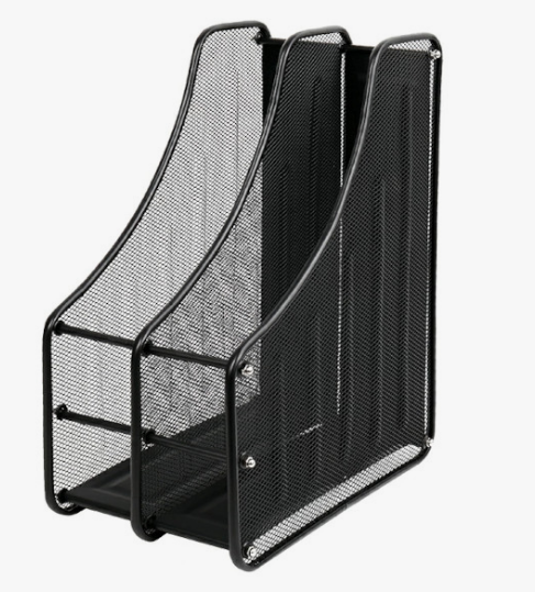 Лоток вертикальный металлический на 2 отделение, черный, WENZER OFFiCE