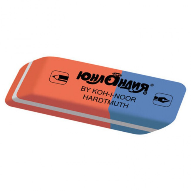 Ластик ЮНЛАНДИЯ (KOH-I-NOOR EXCLUSIVE) 6521/80, 42х14х8 мм, красно-синий