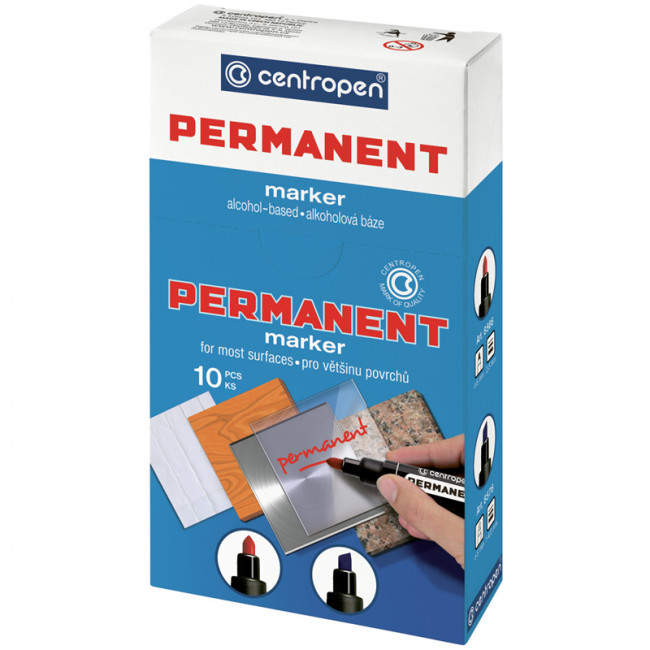 Маркер перманентный Centropen "8576" оранжевый, скошенный, 1-4,6мм (10)