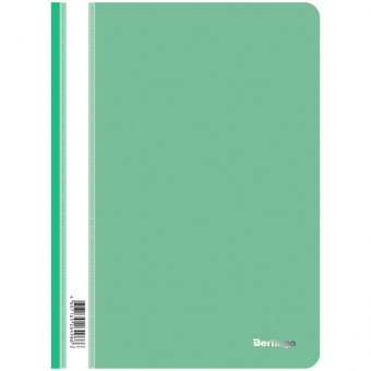 Папка-скоросшиватель пластик. Berlingo, А4, 180мкм, зеленая с прозр. верхом