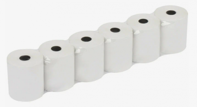 Чековая лента (кассовая лента) WENZER OFFICE термочувствительная 57мм х 12мм 35  метров, (3021) (144)