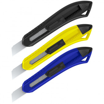 Нож канцелярский 18мм Berlingo "Razzor 100", push-lock, ассорти, европодвес (30)