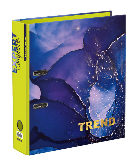 Регистратор ламинированный "Expert Complete" "Marbling" 75 мм, А4, арочный механизм, синий