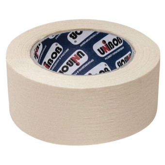 Клейкая лента малярная креппированная 50 мм х 50 м (реальная длина!), профессиональная, UNIBOB (271463)
