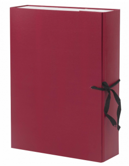 Короб архивный А4 (240х330 мм), 70 мм, 2 завязки, бумвинил, до 600 листов, бордовый, BRAUBERG