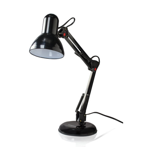 Светильник настольный SONNEN TL-007, на подставке + струбцина, Е27, черный, высота 60 см