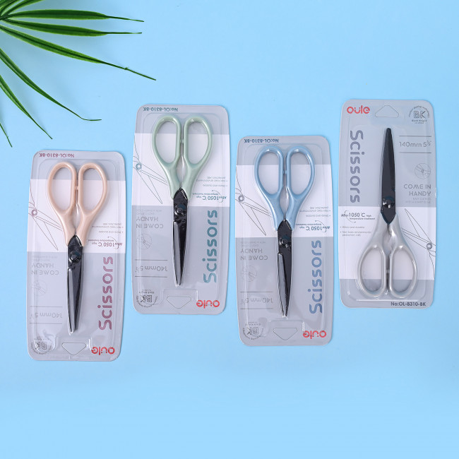 Ножницы 140 мм, нержавеющая черная сталь, пастельные цвета, OULE (24)