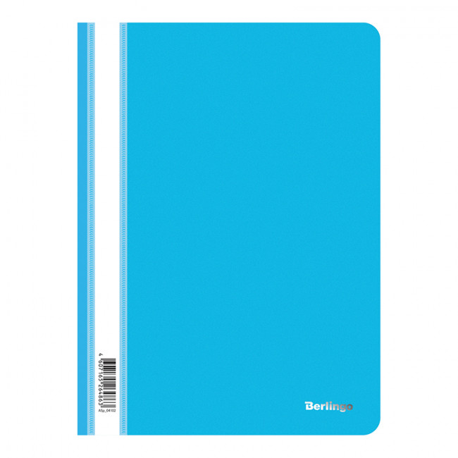 Папка-скоросшиватель пластик. Berlingo, А4, 180мкм, синяя с прозр. верхом