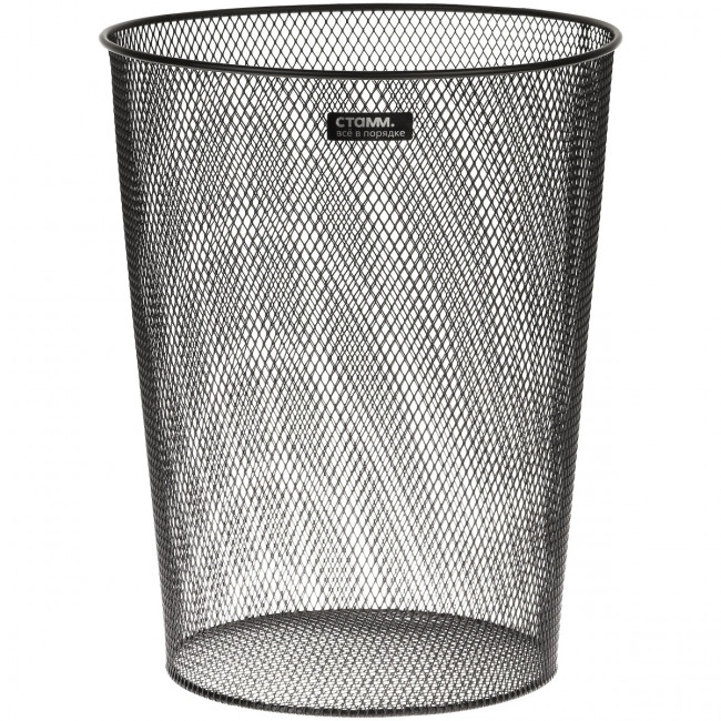 Корзина для бумаг СТАММ, 09л, сетчатая, металлическая, черная Корзина для бумаг СТАММ, 09л, сетчатая, металлическая, черная