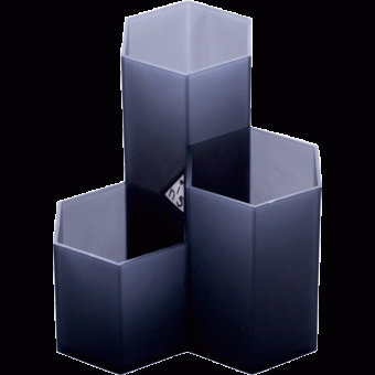 Органайзер 11,5x11,5x12см для канцелярских принадлежностей "Combs" настольный, пластиковый, дымчато-серый deVENTE/4102103