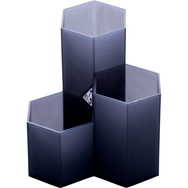 Органайзер 11,5x11,5x12см для канцелярских принадлежностей "Combs" настольный, пластиковый, дымчато-серый deVENTE/4102103