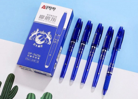 Ручка гелевая 0,5мм синяя, со стираемыми чернилами Aodemei GP-34236 (12)