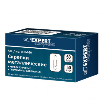 Скрепки металлические   "Expert Complete"   50 мм    50 шт. никелированные