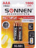 Батарейки аккумуляторные КОМПЛЕКТ 2 шт., SONNEN, AAA (HR03), Ni-Mh, 1000 mAh, в блистере