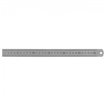 Линейка 30см СТАММ, стальная, ПВХ чехол с европодвесом