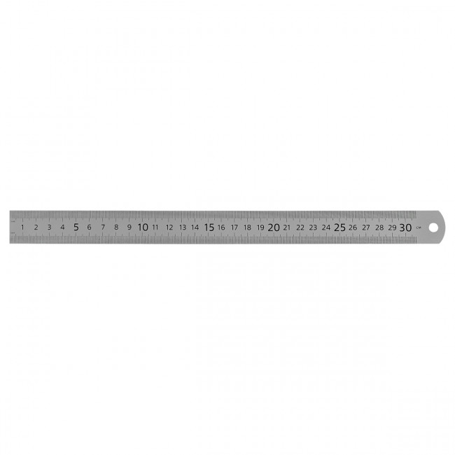 Линейка 30см СТАММ, стальная, ПВХ чехол с европодвесом