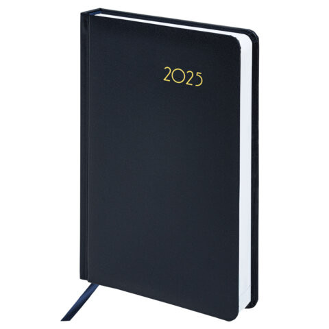 Ежедневник датированный 2025 А5 138x213 мм BRAUBERG "Select", балакрон, темно-синий Ежедневник датированный 2025 А5 138x213 мм BRAUBERG "Select", балакрон, темно-синий