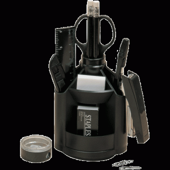 Органайзер настольный "Attomex" 10 предметов, черный, вращающийся, в картонной коробке