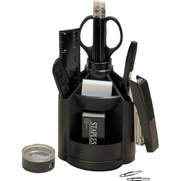 Органайзер настольный "Attomex" 10 предметов, черный, вращающийся, в картонной коробке