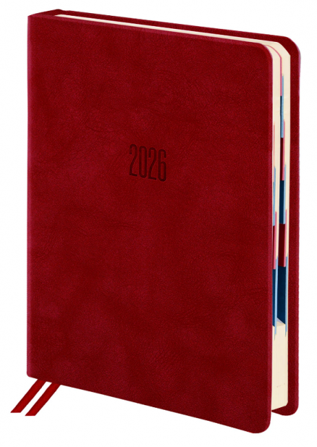 Ежедневник датированный 2026 B6 125х173 мм, GALANT "Vivid", под кожу, красный, 117413 Ежедневник датированный 2026 B6 125х173 мм, GALANT "Vivid", под кожу, красный, 117413