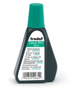 Краска штемпельная TRODAT, зеленая, 28 мл, на водной основе