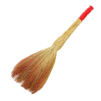 Веник сорго 6-ти ЛУЧЕВОЙ, утяжка проволокой, ЛЮБАША ЛЮКС, ручка в пленке, длина 85 с