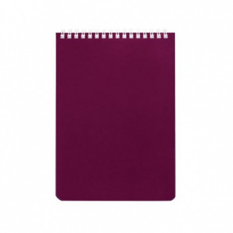 Блокнот А5 (146х205 мм) 60 л., гребень, перфорация на отрыв, лакированный, BRAUBERG, Бордовый
