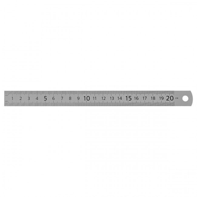 Линейка 20см СТАММ, стальная, ПВХ чехол с европодвесом