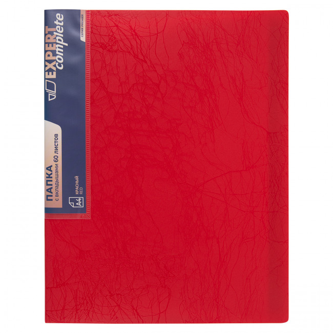Папка с вкладышами 60 л. "Expert Complete" Premier, A4 700 мкм 25 мм волокно . красный new