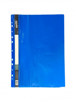 Папка-скоросшиватель с прозрачным верхом A4 WENZER OFFiCE, с перфорацией, 160 мкм., синяя (12)