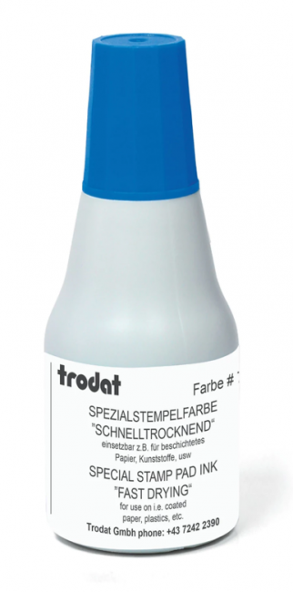 Краска штемпельная TRODAT 7021, синяя, 25 мл, на СПИРТОВОЙ основе