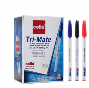 Ручка шариковая 1,0мм чёрная "TRI-MATE", Cello (50/4000)