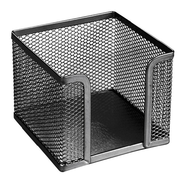 Подставка для бумажного блока металлическая, 9х9х9см, черная, WENZER OFFiCE
