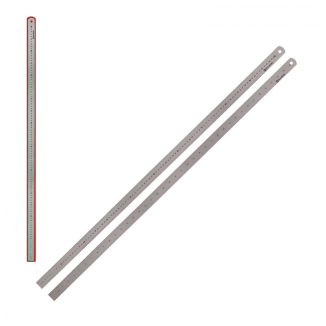 Линейка металлическая 100 см, BRAUBERG, европодвес