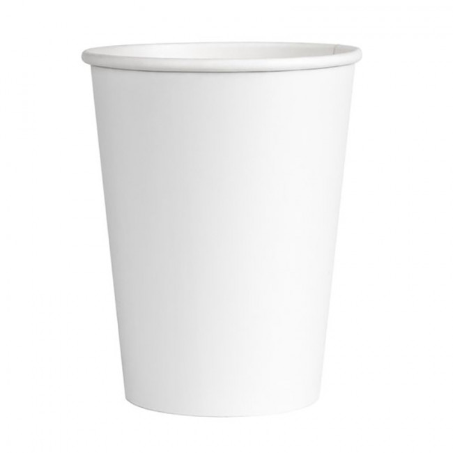 Стаканы одноразовые OfficeClean 300 мл, набор 50 шт., бумажные однослойные, белые, хол/гор