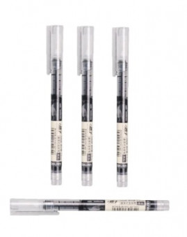 Ручка роллер 0.5мм черная, игольчатый стержень, прозрачный корпус, ZUIXUA/C3533Black (12)